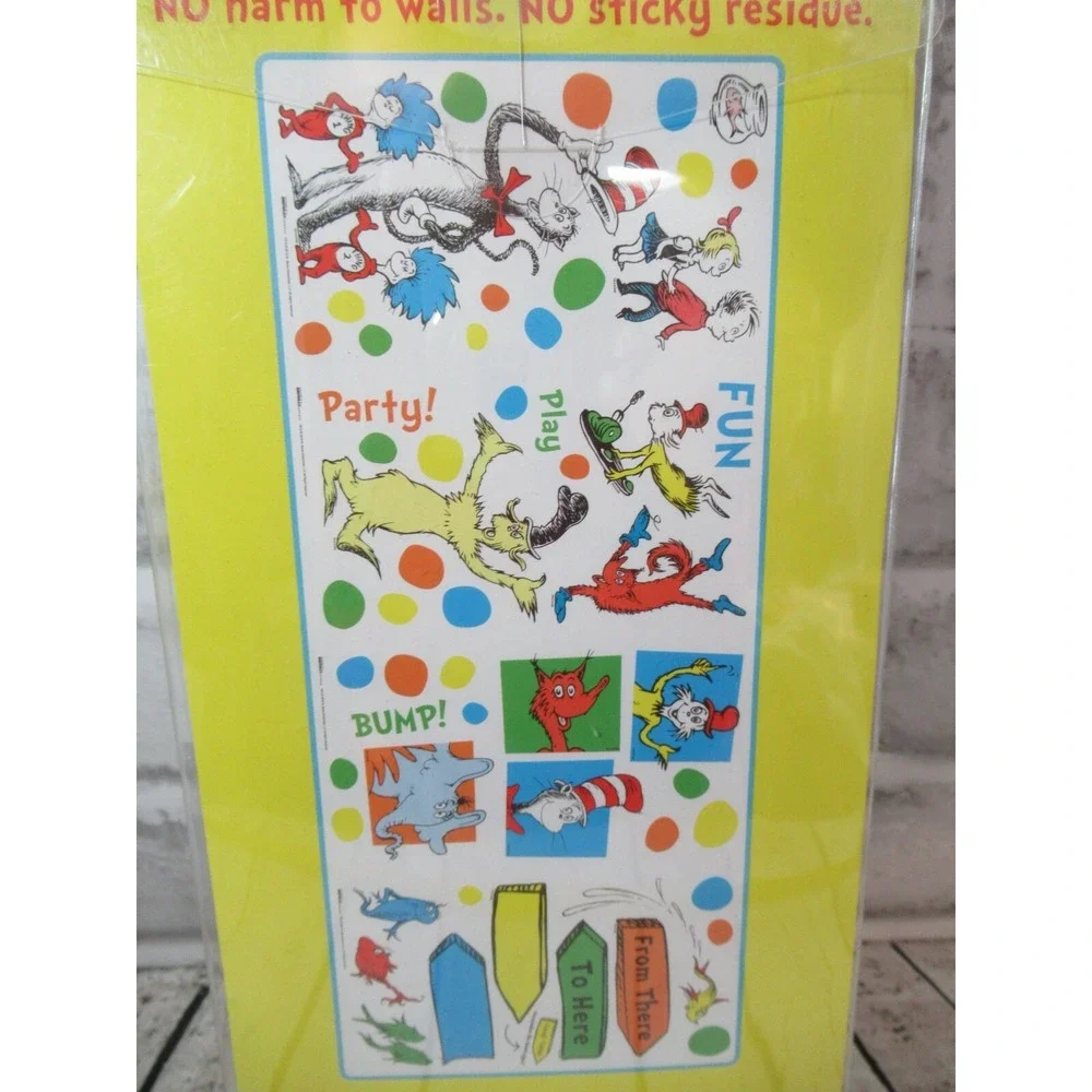 Dr Seuss removeable wall decorations decals Cat in Hat Horton Thing 1 2 Sam I am